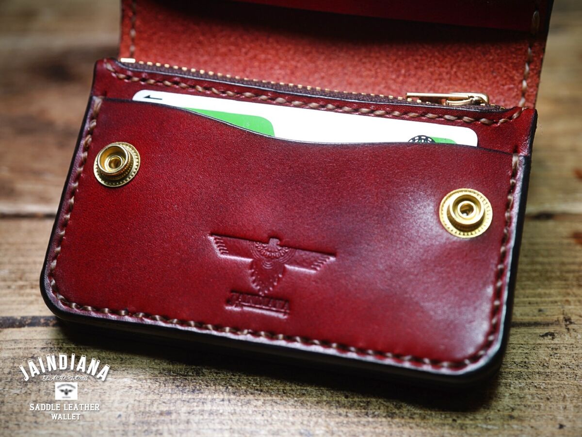 Saddle Leather Mini Wallet / Hand Sewing Hand made/ Tochigi Leather Saddle Leather Mini Wallet / Hand Sewing Hand made/ Tochigi Leather