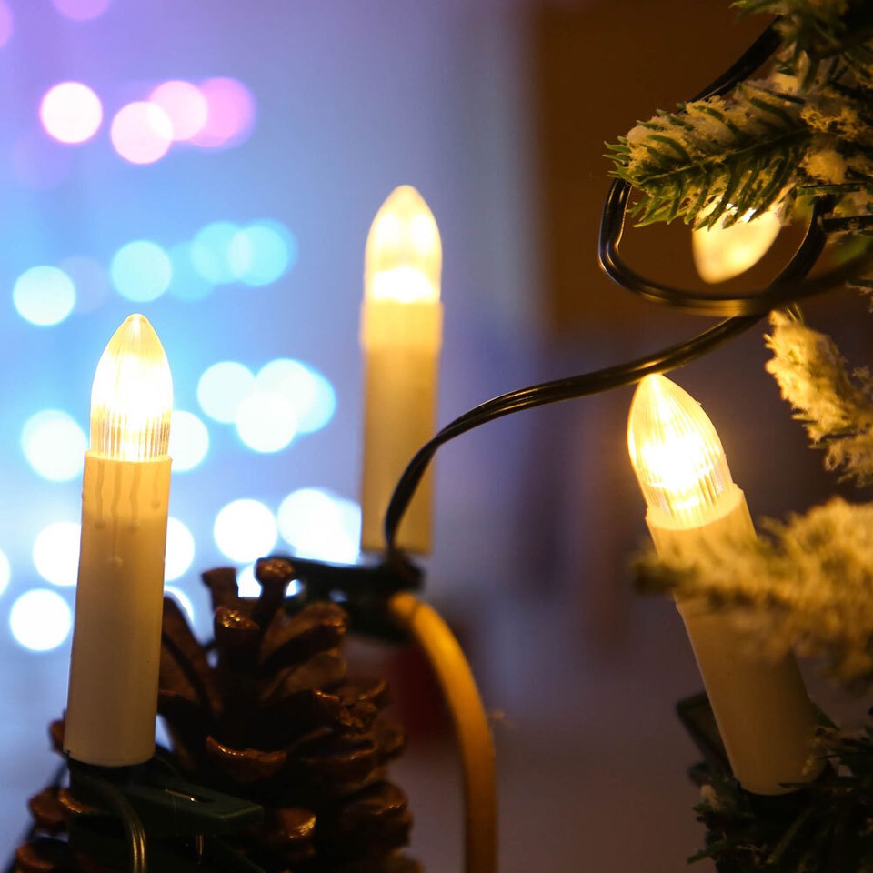 20pcs LED Clip On Candle Christmas Tree Indoor Fairy String Lights VP