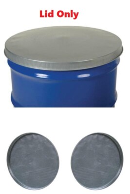 55 Gallon Drum Cover Closed Head Galvanized Steel Drums Burn Barrel Top Rim Lid