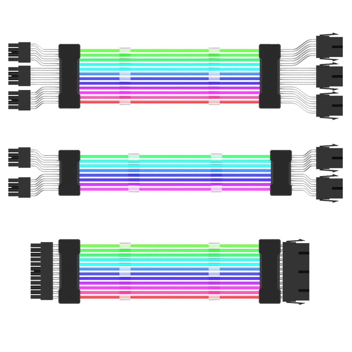 Airgoo Addressable RGB Power Extension Cable Kit 24 Pin ATX Cable