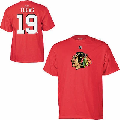 Reebok NHL Youth Boys Chicago Blackhawks Jonathan Toews #19 Speedwick T-Shirt