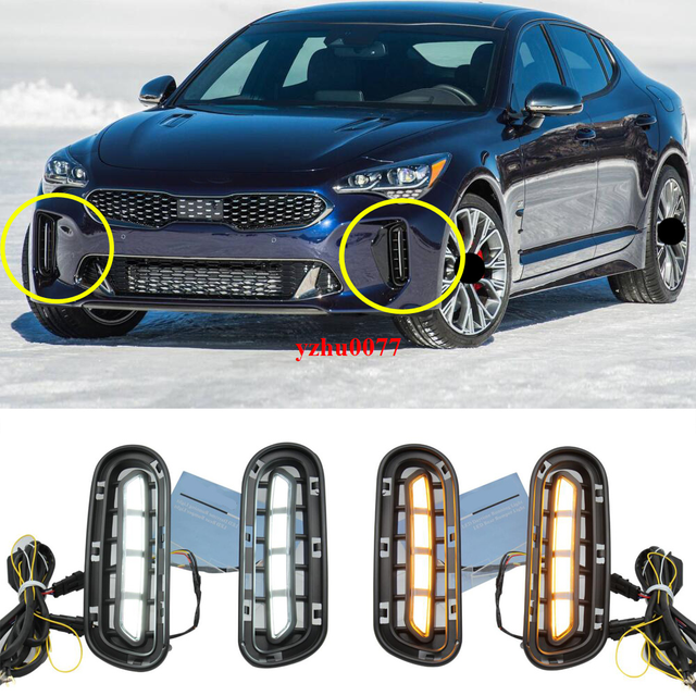 20182020 For KIA Stinger LED DRL Daytime Running Lights / Turn Signals 2PCS eBay