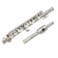 flute silver plated brass piccolo with leather case C key piccolo half size