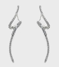 Cubic Zirconia CZ Long Drop Dangle Earrings 2"