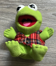 Baby Kermit The Frog - Plaid Vest - 7" Plush Doll - 1987 Henson Associates