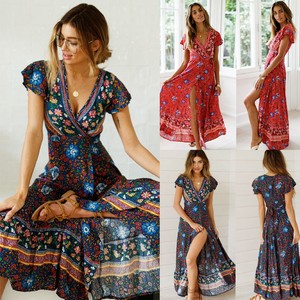 long floral boho dress