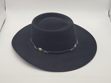Authentic "Outback" Styling Black Fur Felt Hat, 54-6 3/4 Australia