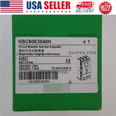 one New Schneider Molded Case Circuit Breaker NSC60E3040N In Box Fast Delivery