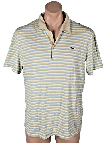 Lacoste, Vtg 80s LACOSTE Striped Button Polo/Rugby Sz 6 M/L Collared shirt FRANCE