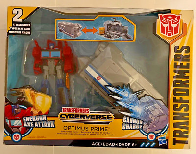 Transformers Cyberverse Optimus Prime Battle Base Trailer Warrior Class Figure