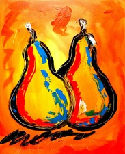PEARS FRIENDS BY Mark Kazav  Abstract Modern CANVAS Original Oil Painting  Grgrg