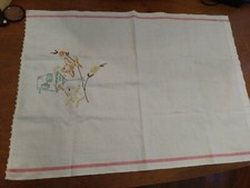 Vintage hand stitched kitchen towel precious sweet birds
