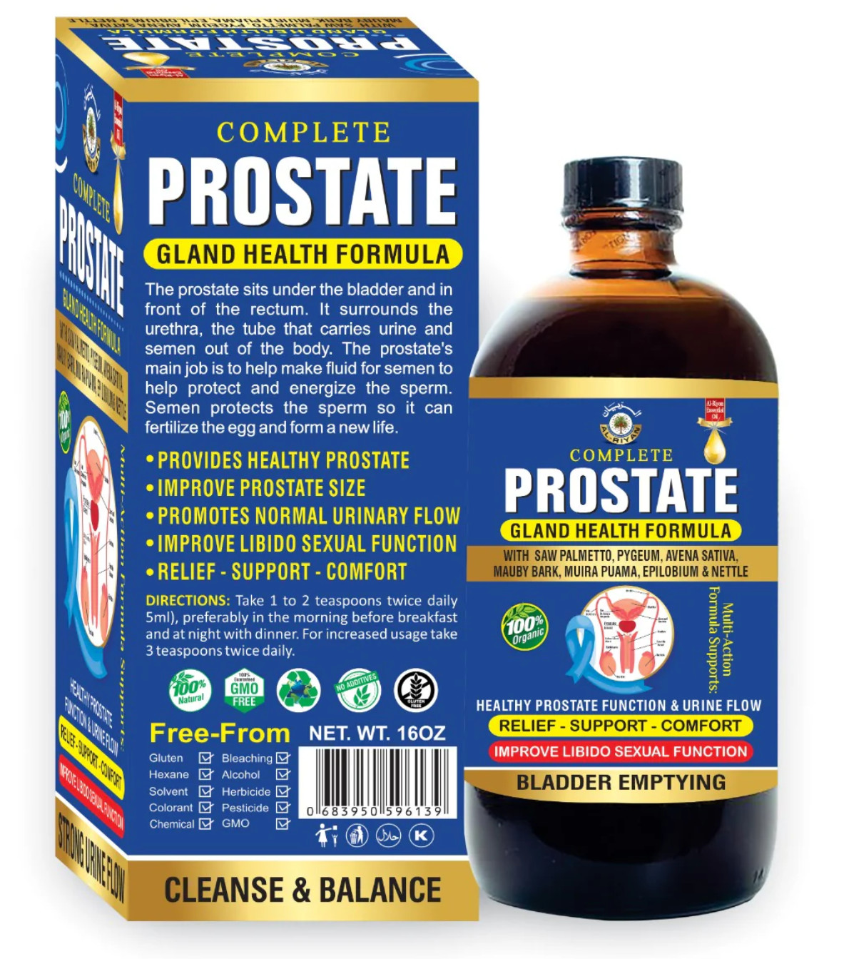 Complete Prostate Gland Health Formula, All-Natural Herbal by Al-Riyan, 16 oz.