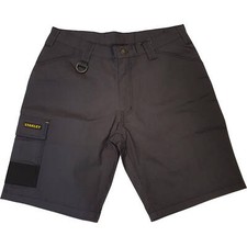 Stanley Mens Tucson Rip Stop Cargo Work Shorts Grey / Black 34"