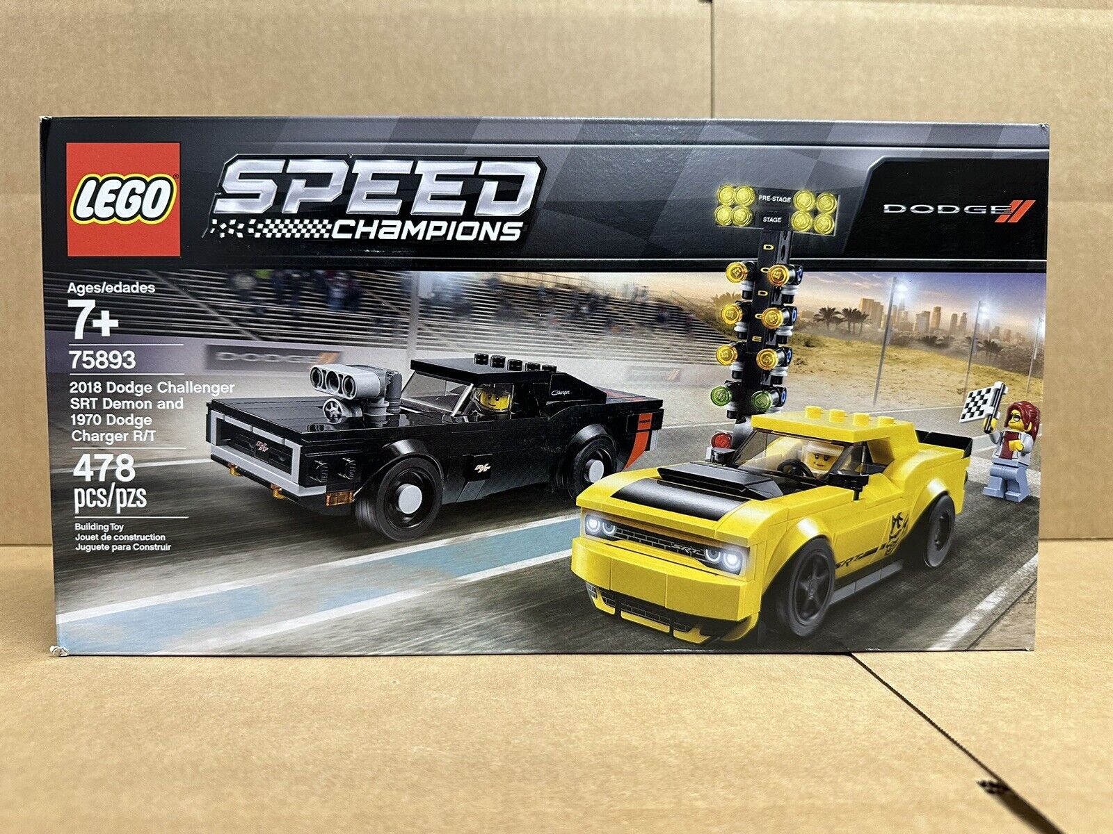 LEGO Speed Champion - 75893 - 2018 Dodge Challenger SRT Demon & 1970 Charger R/T