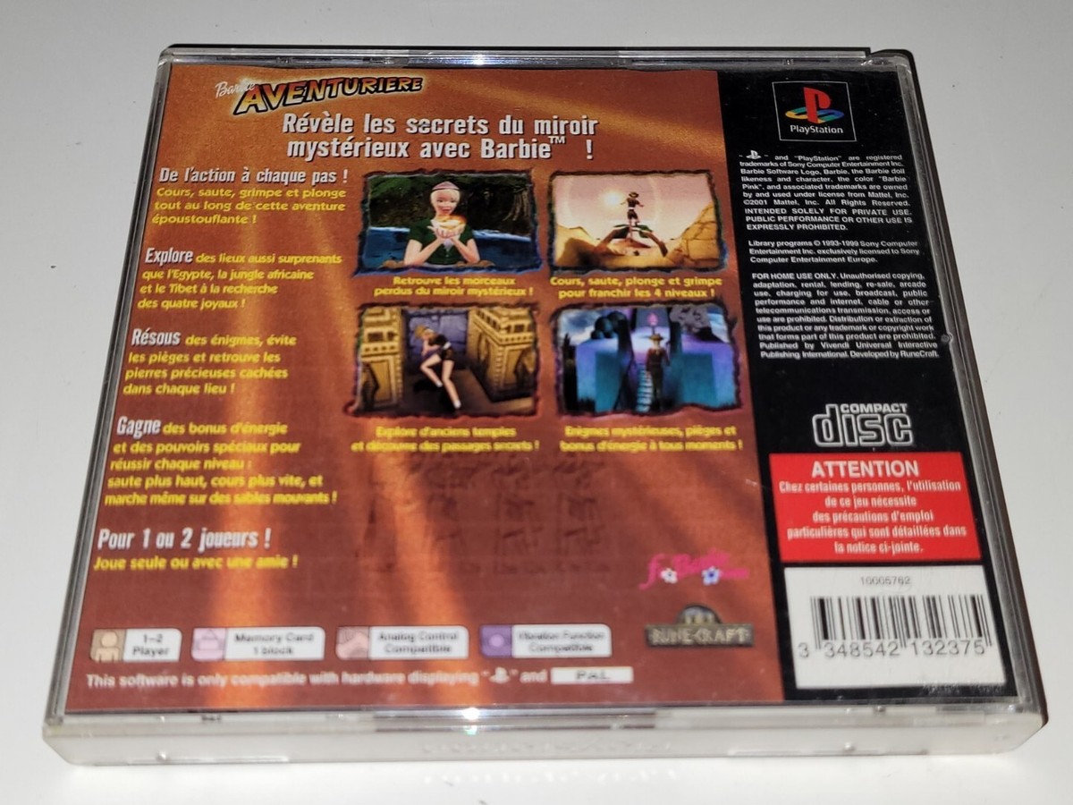 Notice D'instructions Seule Pour Jeu PS1 Barbie Aventurière - Bon état - PlayStation 1