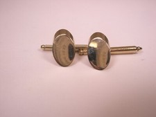 SINGLES 2 1/2" Oval Gold Tone Vintage Formal Tuxedo prom groom Shirt Stud i39