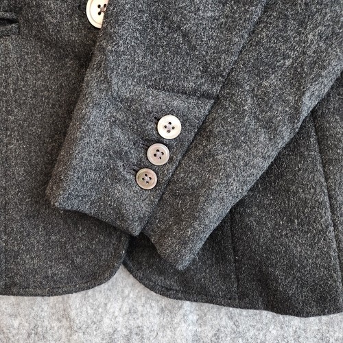 VTG Eddie Bauer Blazer Wool Angora Blend Women's M Dark Gray Career Office - Picture 5 of 15