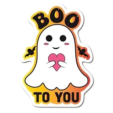 Halloween Boo To You Spooky Funny Holiday Magnet Decal, 5x3.5 Inches