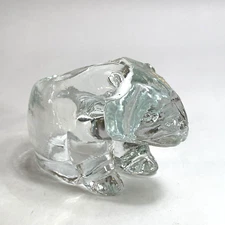 Polar Bear Clear Glass Candle Holder Votive Tea Light Vintage