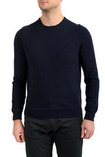 Malo Optimum Men's Navy Blue Wool Cashmere Crewneck Pullover Sweater