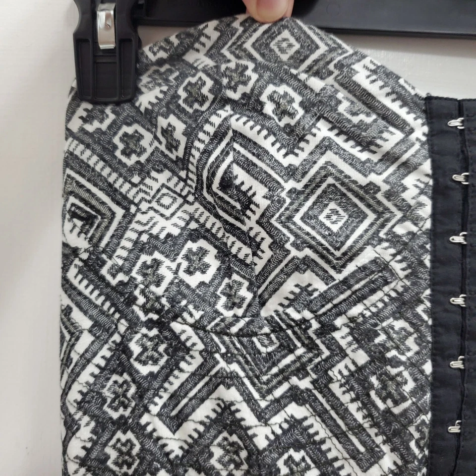 Vestido Bustier Billabong Para Mujer Negro Blanco Estampado Tribal Mezcla Modal Sin Tirantes L Foto 2 de 4