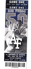 2014 AIR FORCE VS NICHOLLS STATE 8/30 TICKET STUB COLLEGE FOOTBALL 