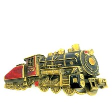 1980 Train Locomotive Heavy Brass Belt Buckle Serial J272 Ltd Ed Made in USA