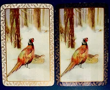 EN52 Swap Playing Cards 2 VINTAGE ENGLISH NAMED PHEASANTS