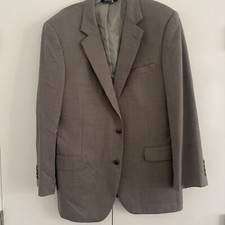 Jos A Bank Blazer Mens Gray Brown Check 100 Wool 44R Signature Collection