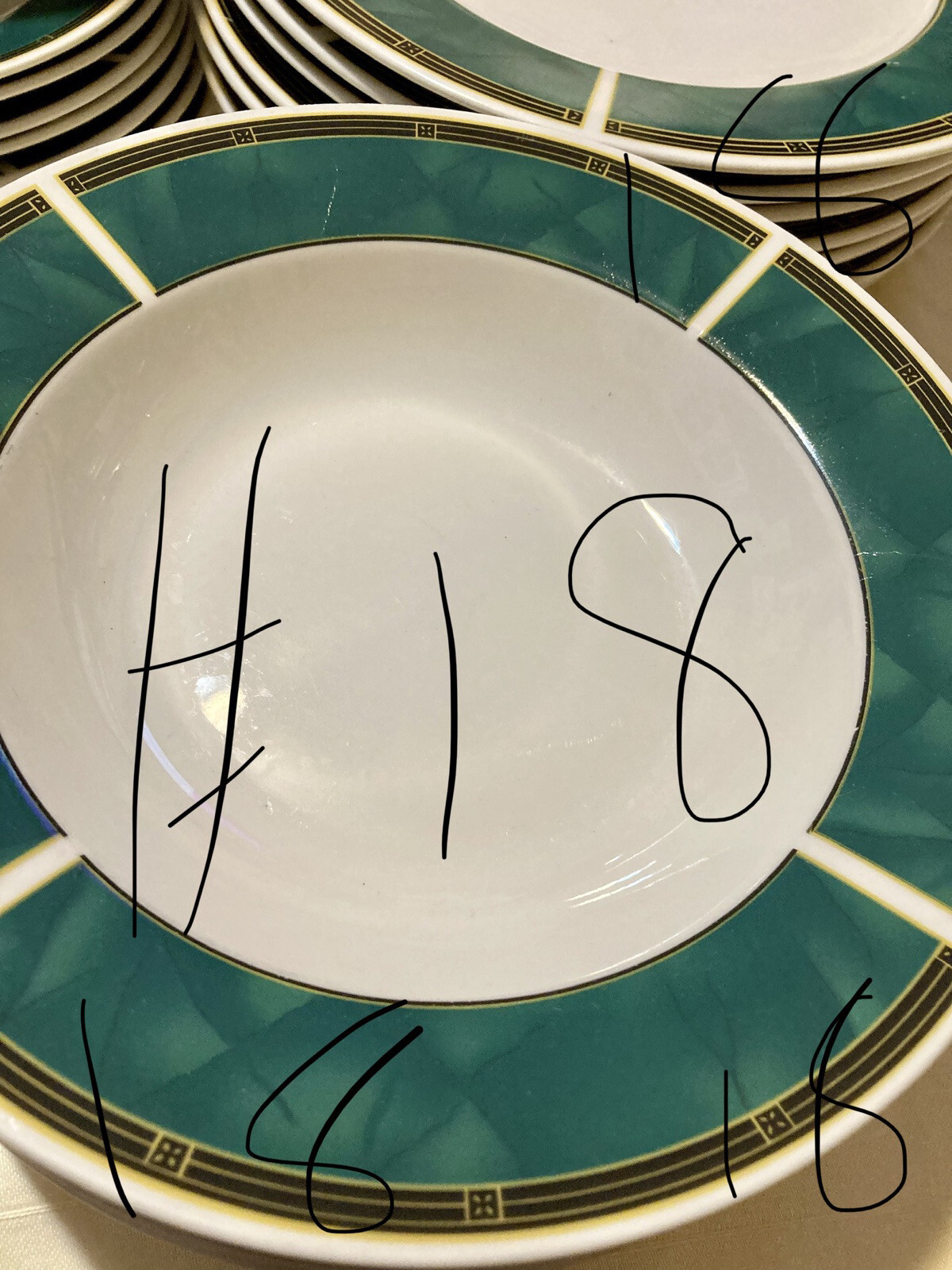 Sango emerald green (30) PCS Dinnerware set