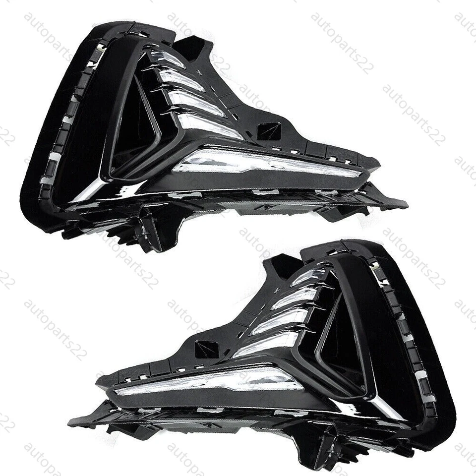 Left & Right For 2018 2019 Hyundai Sonata LED Fog Light DRL Lamps & Cover Bezels - Image 4 of 4