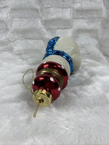 Vintage Blasform Weihnachten Schneemann Ornament 7" T 3" W - Bild 5 von 6