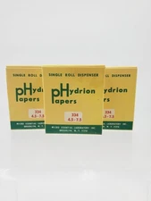 Lot Of 3 Micro Essential Laboratories Hydrion Ph Chlorine Single Roll Dispense