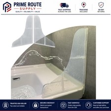 2-Pack Silicone Shower Splash Guard - Waterproof Clear Bathtub Corner Protector