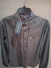 Men US Polo Small Long Sleeve Button Down Pocket Charcoal Cotton New With Tag 44
