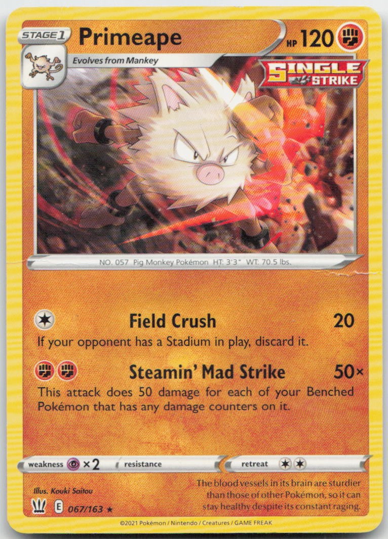 Primeape 067/163 Battle Styles Pokemon
