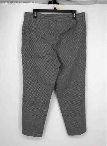 Jones & Co Womens Black White Houndstooth Flat Front Slacks Dress Pants Size 16W - Picture 2 of 6
