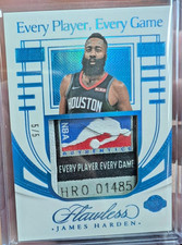 24-25 Panini Flawless James Harden Patch Logoman Tag Game Used/Worn 5/5 Ebay 1/1