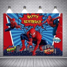 Spiderman Marvel Superhero Happy Birthday Backdrop Photo Background Party Decor