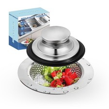 Polished Kitchen Sink Strainers Sink Stopper Kits, Stainless Steel Sink Drain...