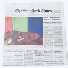 The New York Times Paper November 21 2025 Memorial For Dick Cheney A20 UNREAD The New York Times Paper November 21 2025 Memorial For Dick Cheney A20 UNREAD