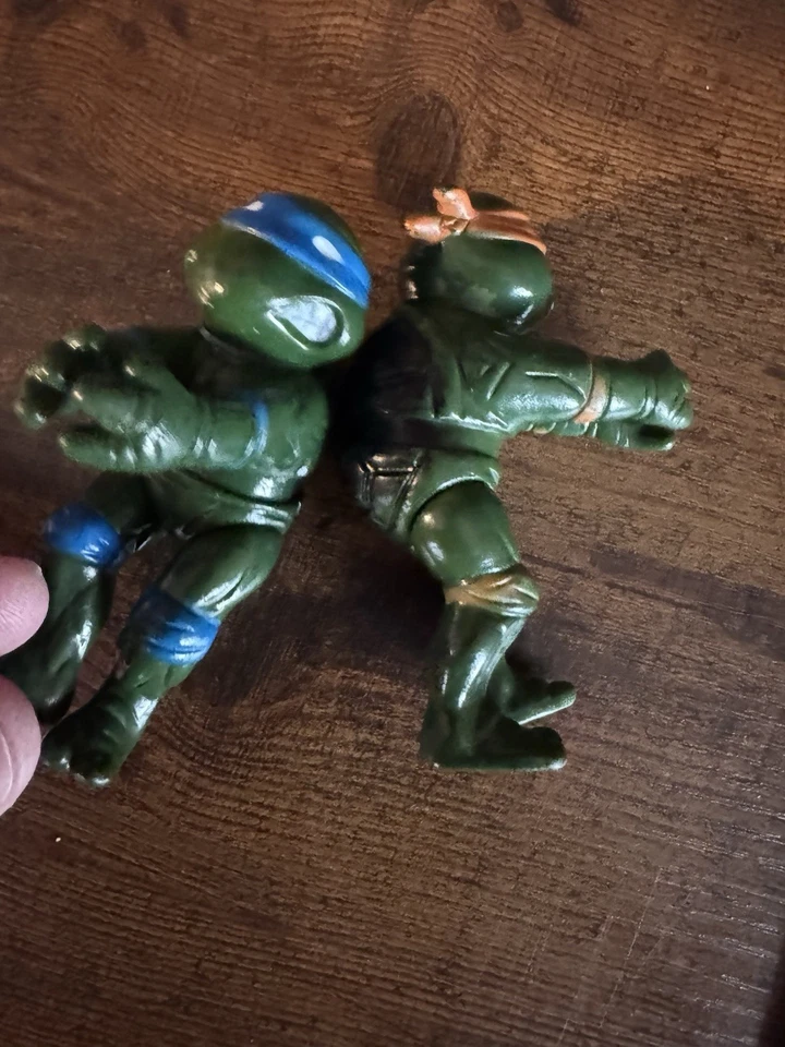Tortugas Ninja Adolescentes Mutantes Mikey & Leo Lápiz Abrazador Topper RARO De Colección TMNT Foto 2 de 4
