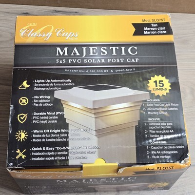 Classy Caps 5x5 High Performance Solar Post Cap Model SLO75W