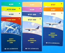 Full Set of 11 US Airways Safety Cards - R1-2008