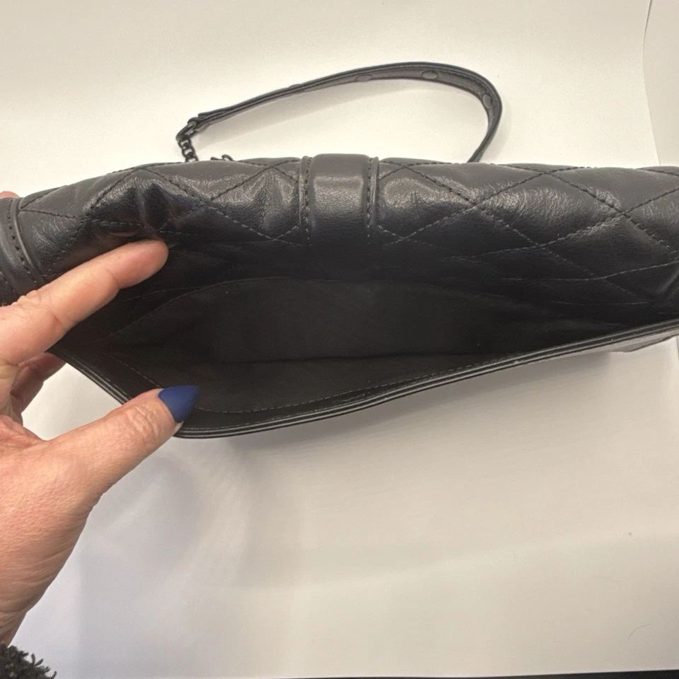 Bolso Bandolera REBECCA MINKOFF Cadena Negra Cuero Acolchado Amor Bolso sin asas de hombro Foto 4 de 4