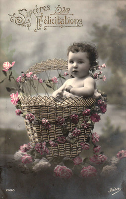 AK  Brüssel 1912 - Baby uim Blumenkorb - Verlag: Irisa 2690 Belgien