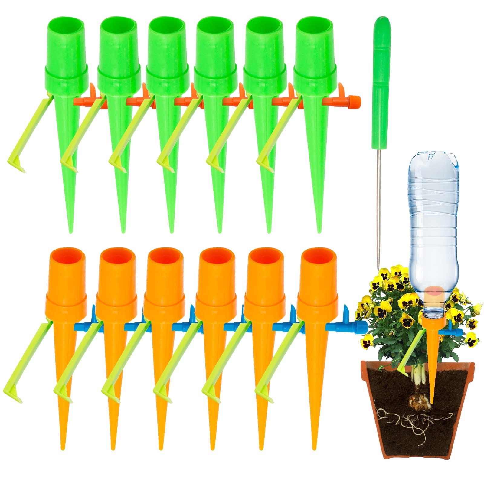 12pcs Automatic Plant Self Watering Spikes Garden Home Flower Drip Waterer To...