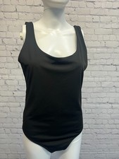 Express Women's Body Contour High Compression Scoop neck Bodysuit Black Size L