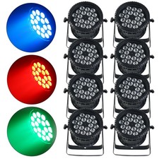 8Pack 18x18W LED Par Lights Outdoor Waterproof Stage Light IP65 RGBWAUV DMX512
